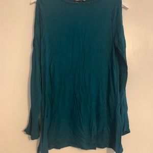 Teal Open Shoulder Top